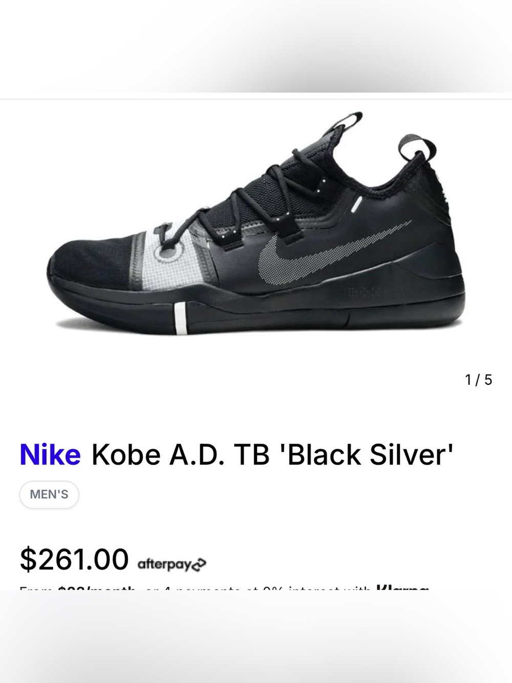 NIKE Kobe Bryant AD Exodus TB Promo Black Basketball AT3874-001‎ US Sz 12 READ